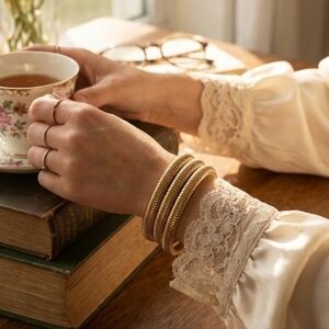 Vintage Women's Gold colored triple bracelets